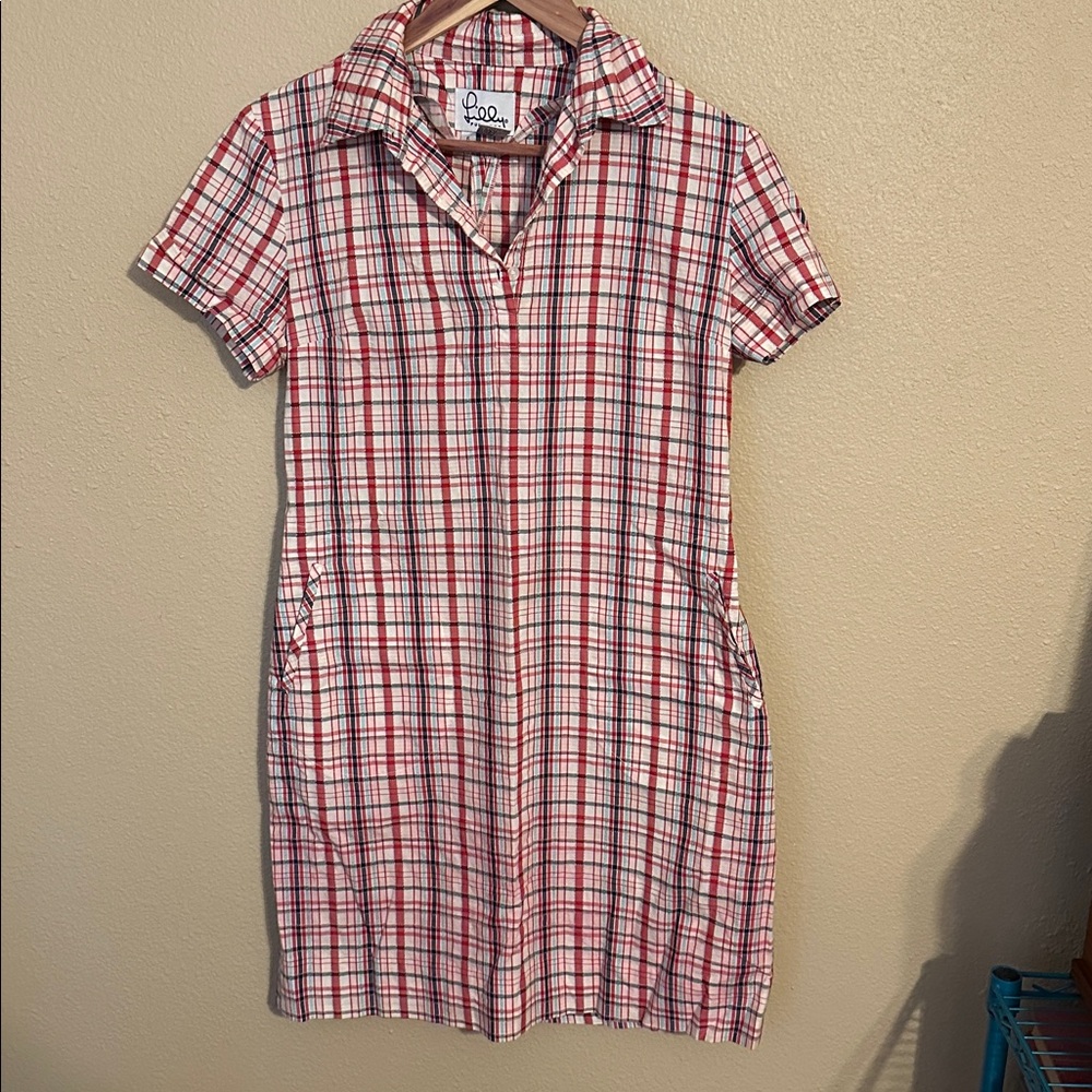 Vintage Lilly Pulitzer Plaid Seersucker Mini Dress Size 6